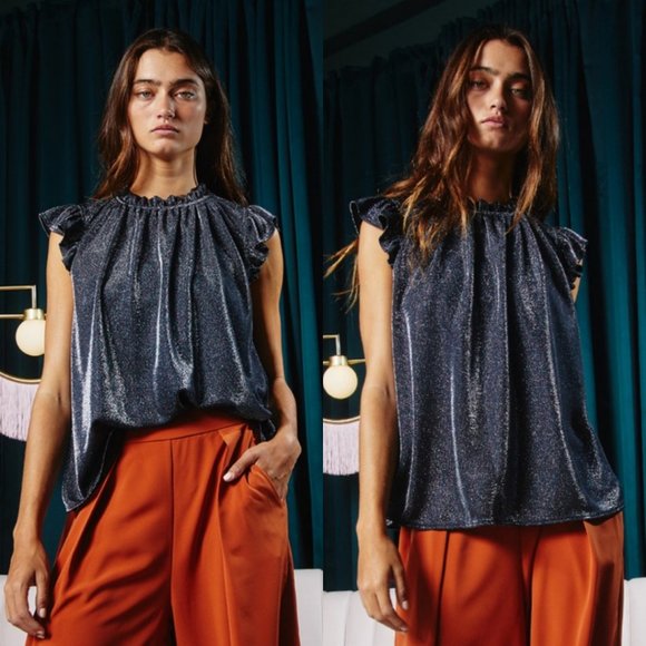 91613 Sleeveless Glitter Blouse - Picture 3 of 6